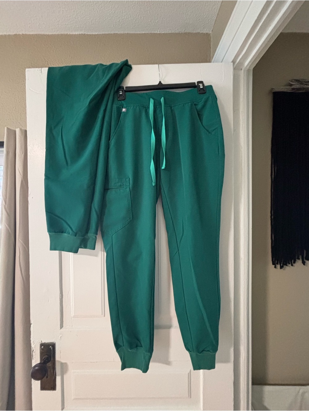 Figs Green Track Jogger Pants with Drawstring (2)
